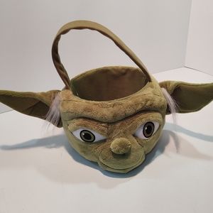 NWT Disney Big YODA Halloween Basket Soft Green Plush  7" x 10"